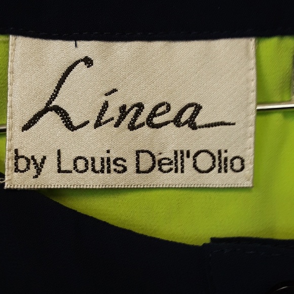 Linea Louis Dell’Olio green ruffled blouse top - Picture 2 of 6